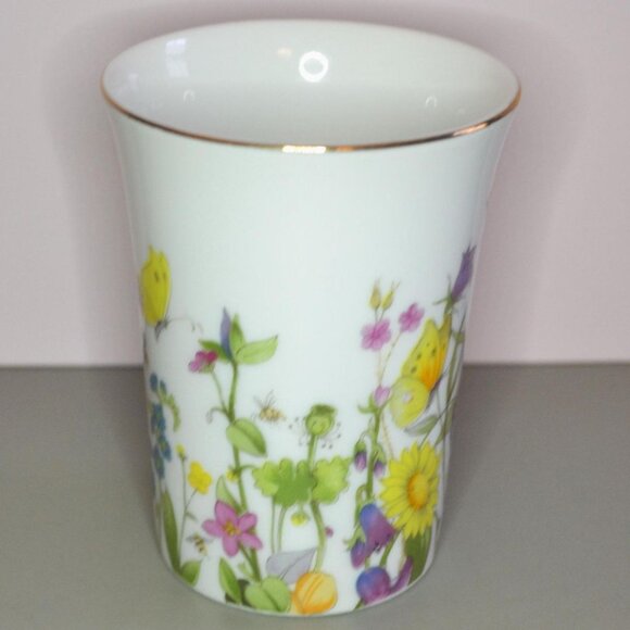 Vintage Decorative Ceramic 3 Piece Bath Set Enesco Japan Butterflies And Flowers - Picture 5 of 12